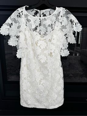 Ralph Lauren Ivory Floral Lace Mini Dress